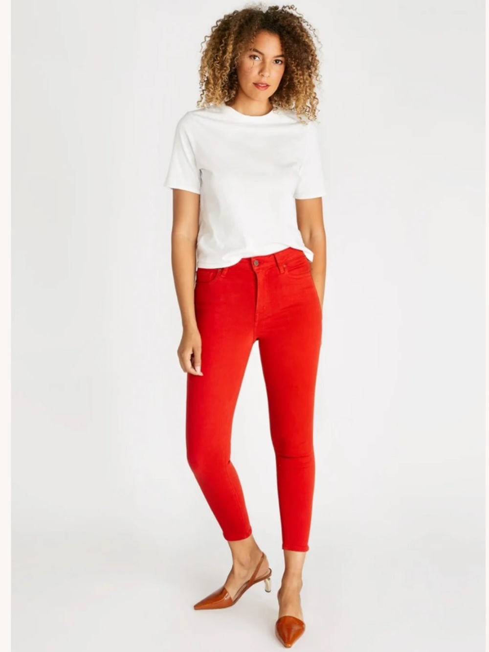 Etica Giselle Flame Red Skinny Ankle Jeans Denim Pants NWOT $118